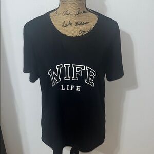 Black 'Wife Life' Graphic Tee